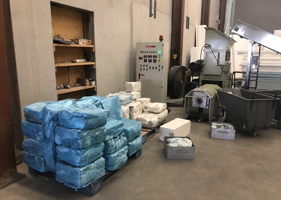 compacted XPS foam blocks